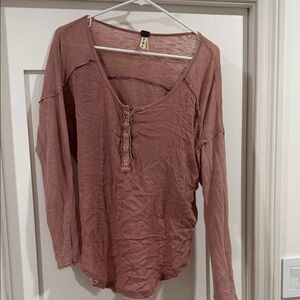 We The Free Dusty Rose Long Sleeve Top